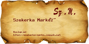 Szekerka Markó névjegykártya